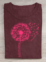 Dandelion Breast Cancer Awareness Print T-shirt