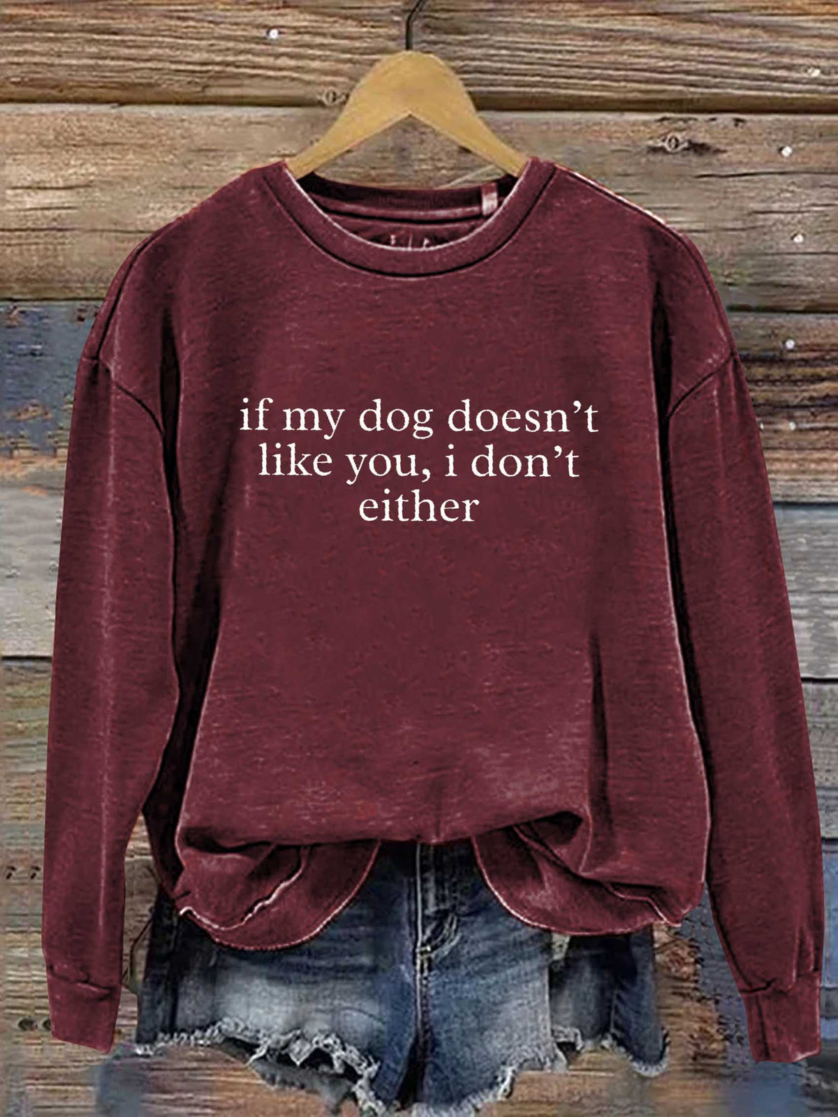 If My Dog Doesn't Like You, I Don't Either Print Casual Sweatshirt