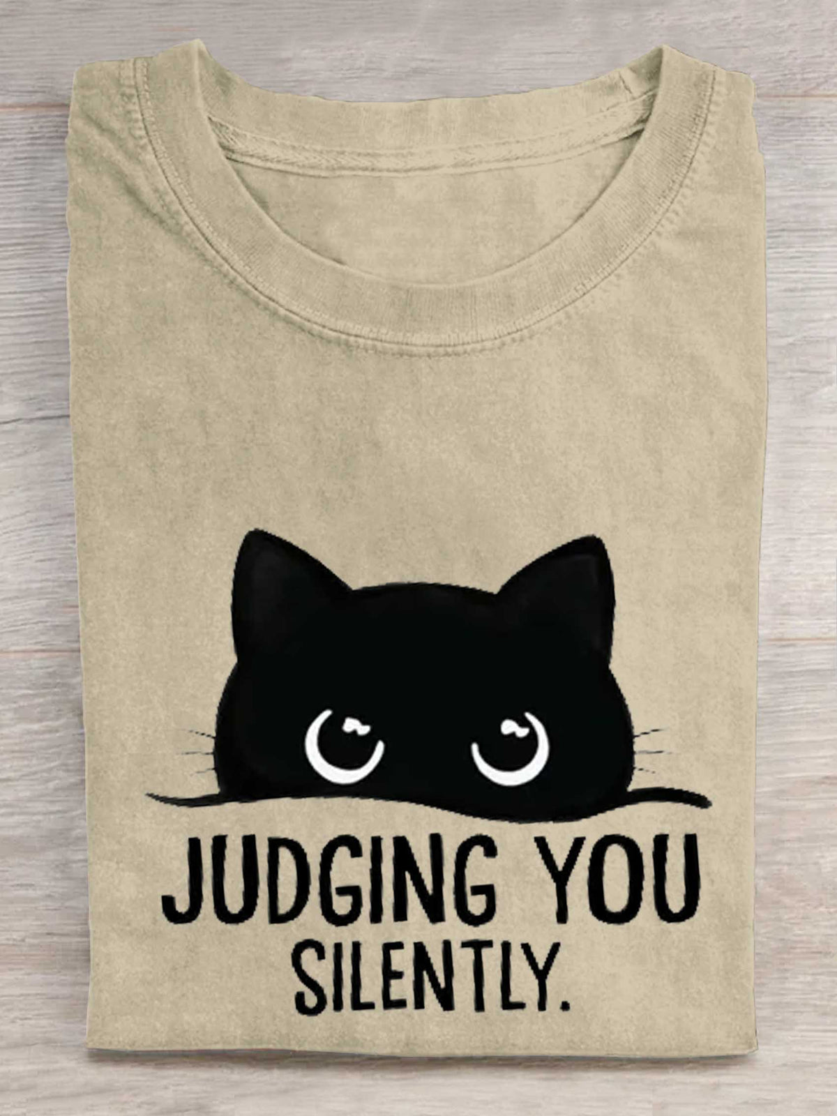 Judging You Silently Cat Art Print T-shirt