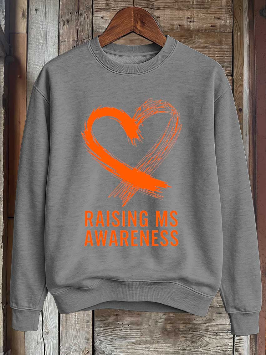 Raising Ms Awareness Print Casual Sweatshirt