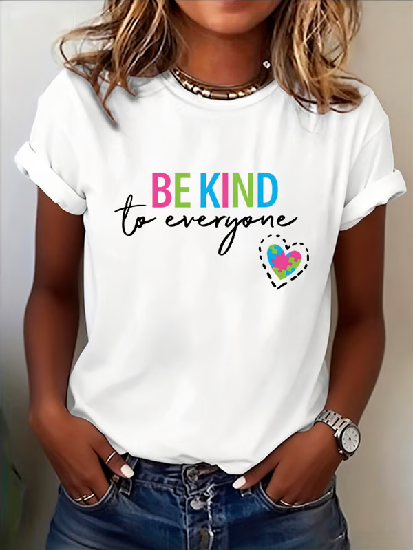 Be Kind To Everyone Autism Awareness Print T-shirt