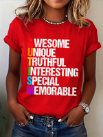 Autism Awareness Awesome Unique Truthful Interesting Special Memorable Print T-shirt