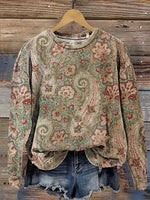 Floral Paisley Art Print Casual Sweatshirt