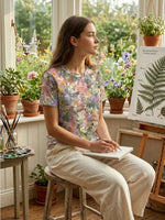 Spring Blooming Floral Print Shirt, Healing Shirt, Art Gift