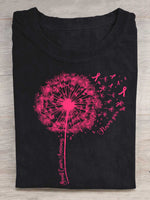 Dandelion Breast Cancer Awareness Print T-shirt