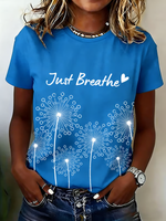 Just Breathe Dandelion Print T-shirt