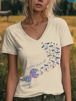 Never Give Up Suicide Prevention Awareness V-neck Casual T-shirt