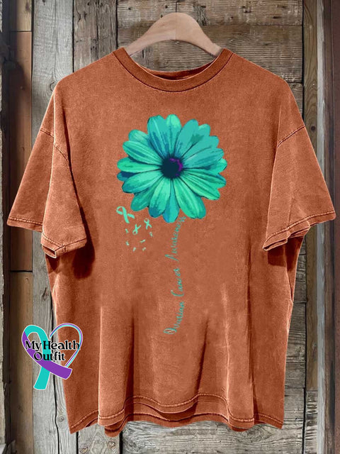 Ovarian Cancer Awareness Ribbon Survivor T-Shirt Orange / S