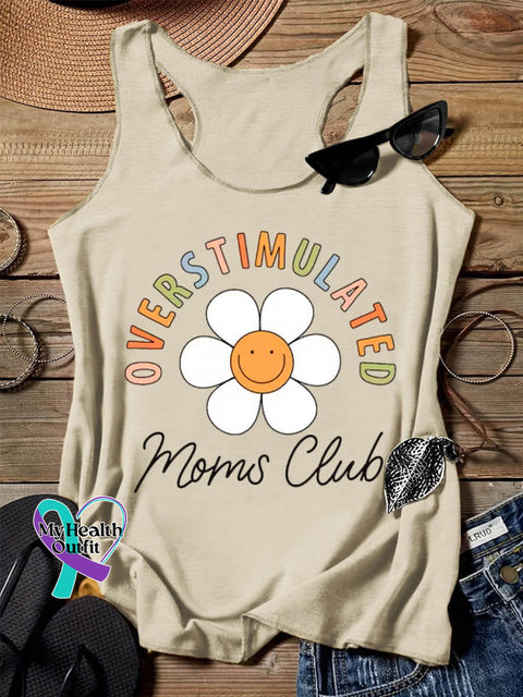 Overstimulated Moms Club Art Design Print Tank Top Sand / S
