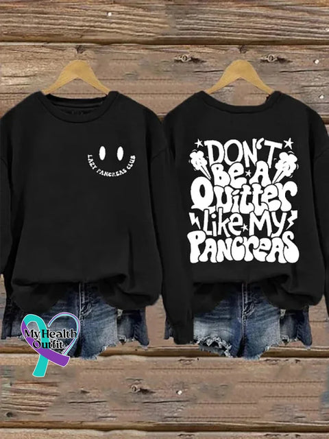 Pancreatic Cancer Awareness Art Print Casual Sweatshirt Black / S
