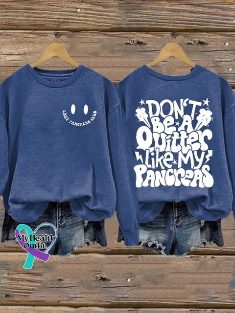 Pancreatic Cancer Awareness Art Print Casual Sweatshirt Blue / S