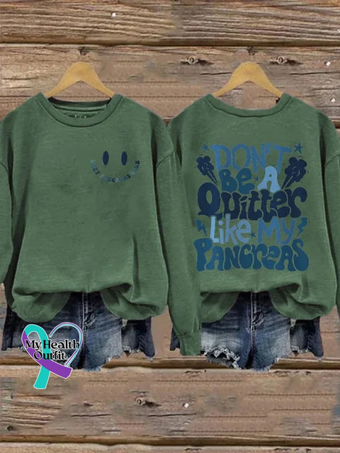 Pancreatic Cancer Awareness Art Print Casual Sweatshirt Green / S