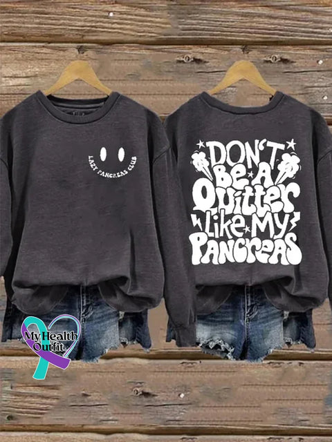 Pancreatic Cancer Awareness Art Print Casual Sweatshirt Grey / S