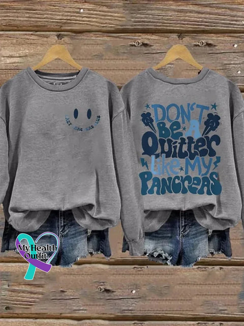 Pancreatic Cancer Awareness Art Print Casual Sweatshirt LightGrey / S