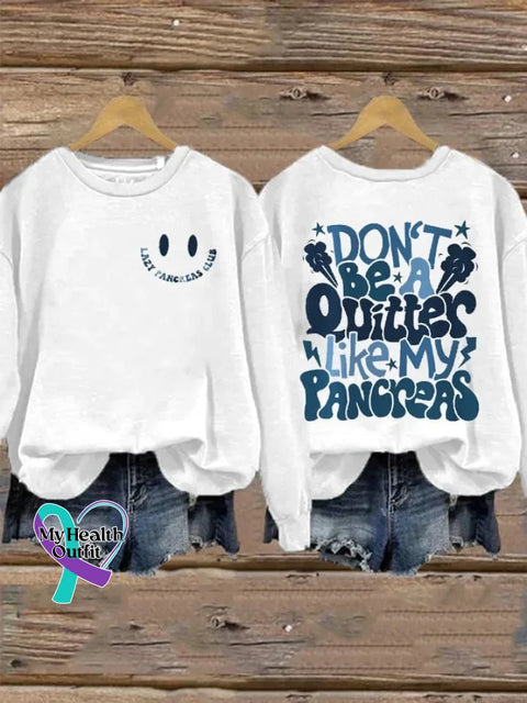 Pancreatic Cancer Awareness Art Print Casual Sweatshirt White / S