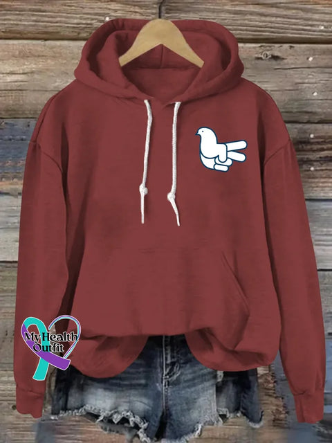 Peace And Love Art Print Casual Hoodie Sweatshirt Red / S