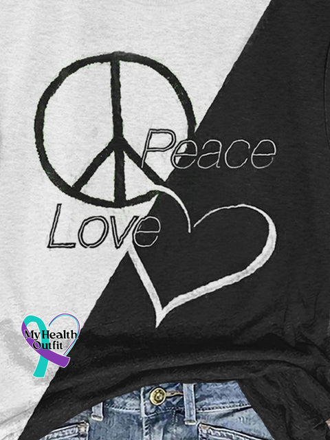 Peace And Love Art Print T-Shirt