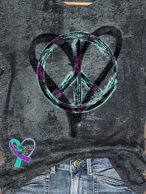 Peace And Love Art Print T-Shirt
