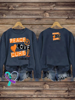 Peace Love Cure Multiple Sclerosis Print Casual Crew Neck Sweatshirt NavyBlue / S