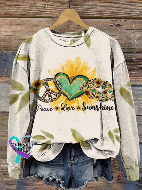 Peace Love Sunshine Printed Sweatshirt Multicolor / S
