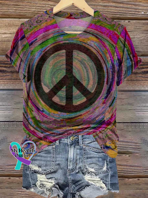 Peace Sign Love and Peace T-shirt Multicolor / S