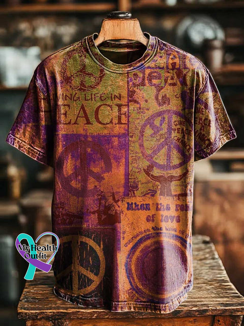 Peace Sign Love and Peace T-shirt Multicolor / S