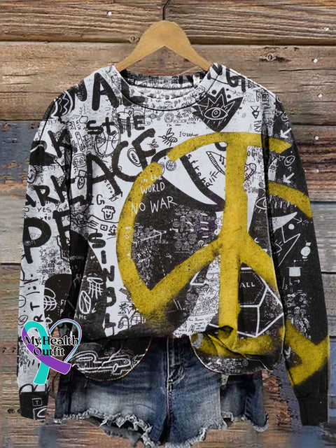 Peace Sign Sweashirt Multicolor / S