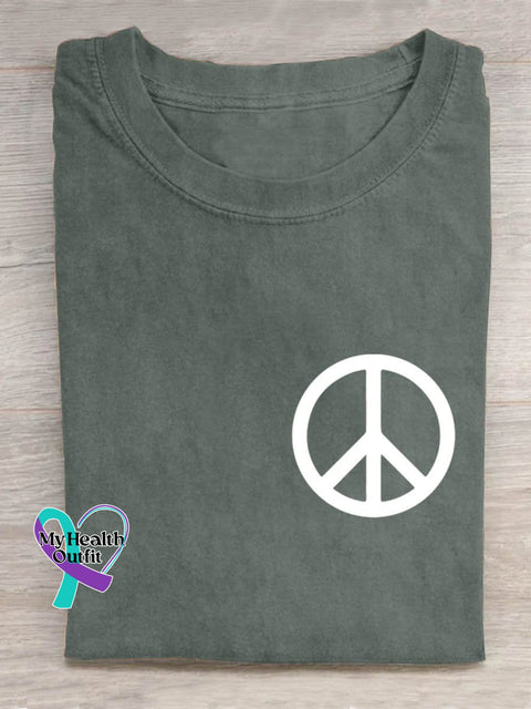 Peace Symbol Hippie Art Print T-Shirt Green / S