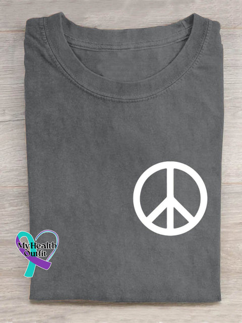 Peace Symbol Hippie Art Print T-Shirt Grey / S