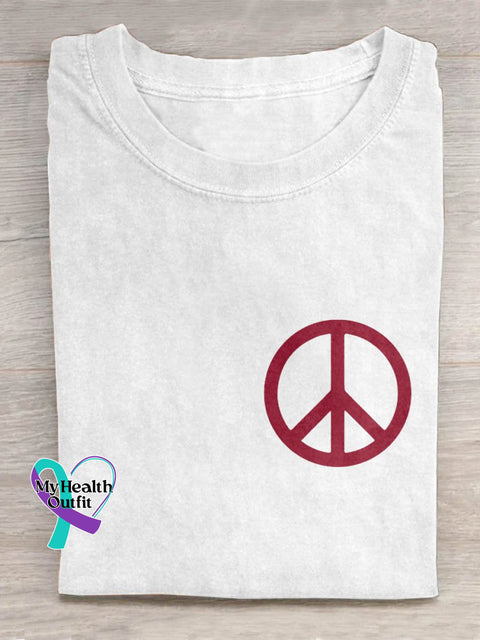 Peace Symbol Hippie Art Print T-Shirt White / S