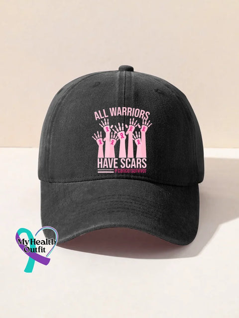 Pink Art Breast Cancer Awareness Baseball Cap Black / Onesize