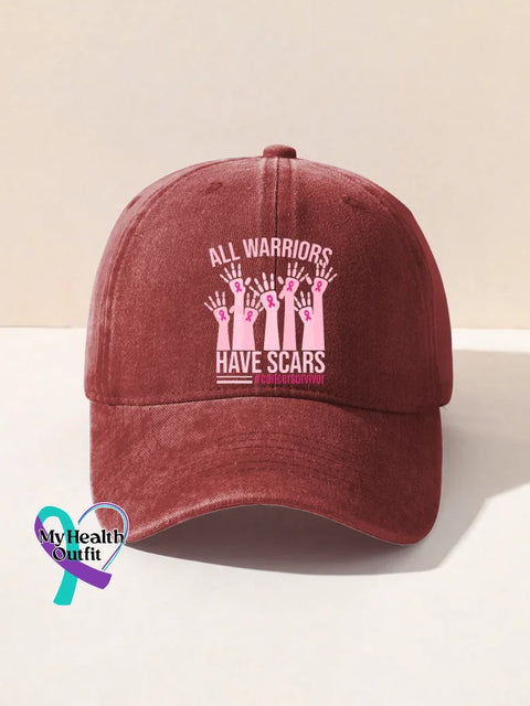 Pink Art Breast Cancer Awareness Baseball Cap Red / Onesize