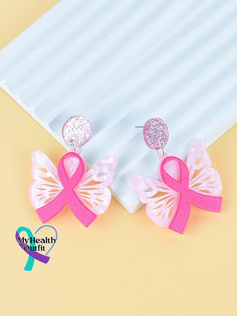 Pink Butterfly Earrings