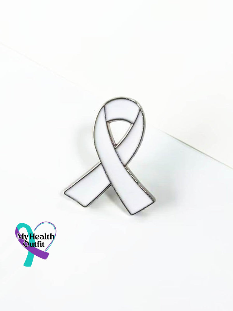 Pink Love Ribbon Brooch Breast Cancer Aids Awareness Accessory White / One Size