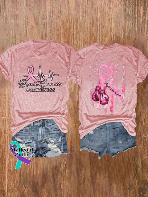 Pink October Breast Cancer Art T-Shirt