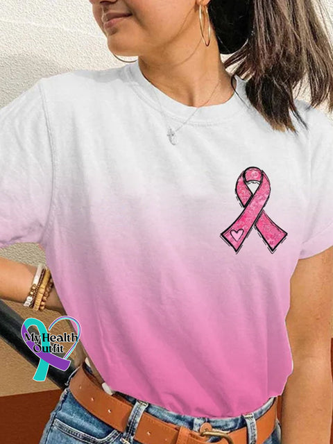Pink October Breast Cancer Art T-Shirt