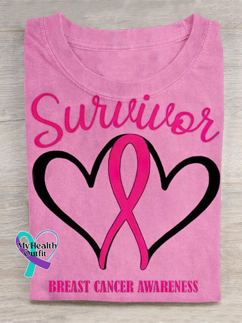 Pink October Breast Cancer Art T-Shirt