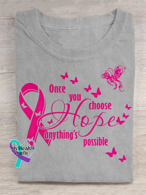 Pink October Breast Cancer Art T-Shirt Gray / S