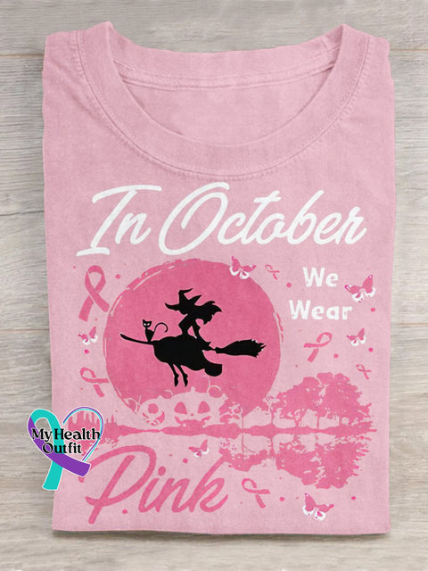 Pink October Breast Cancer Art T-Shirt Light Pink / S