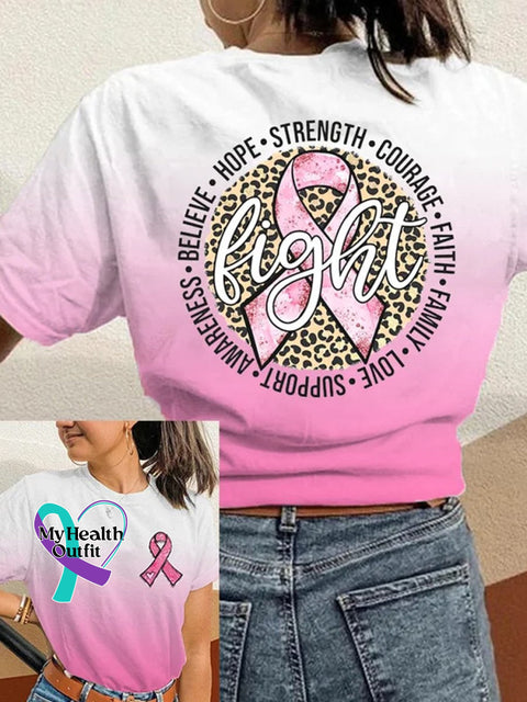 Pink October Breast Cancer Art T-Shirt Pink / S