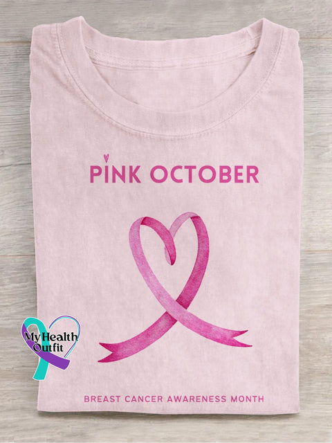Pi̇nk October Breast Cancer Awareness Month T-Shirt Pink / S
