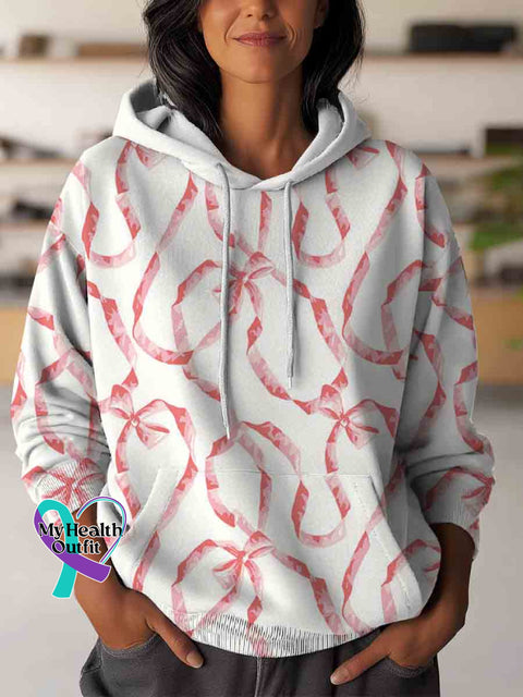 Pink Ribbon Art Casual Sweatshirt Multicolor / S