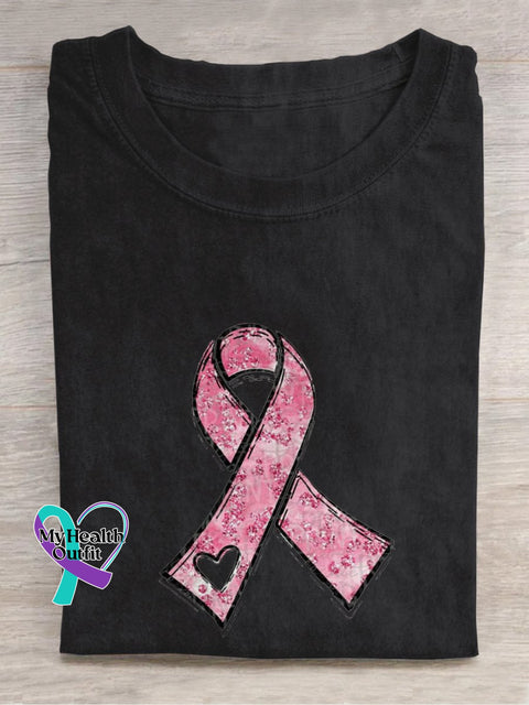 Pink Ribbon Breast Cancer Awareness Warrior Supporter T-Shirt Black / S