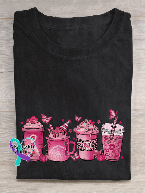 Pink Ribbon Breast Cancer Awareness Warrior Supporter T-Shirt Black / S