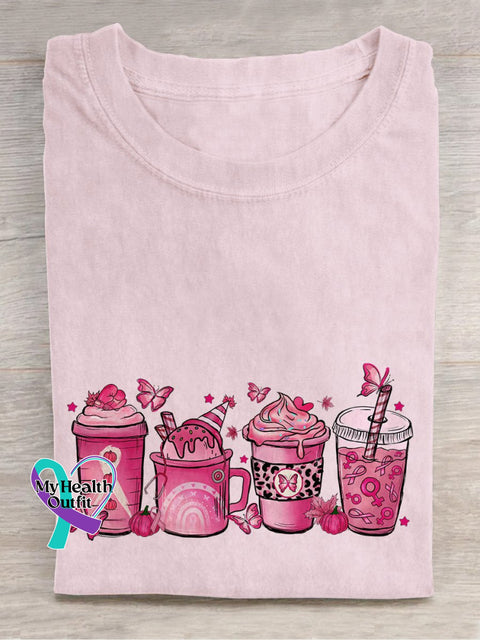 Pink Ribbon Breast Cancer Awareness Warrior Supporter T-Shirt Pink / S