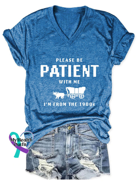 Please Be Patient With Me Art Casual T-Shirt Blue / S