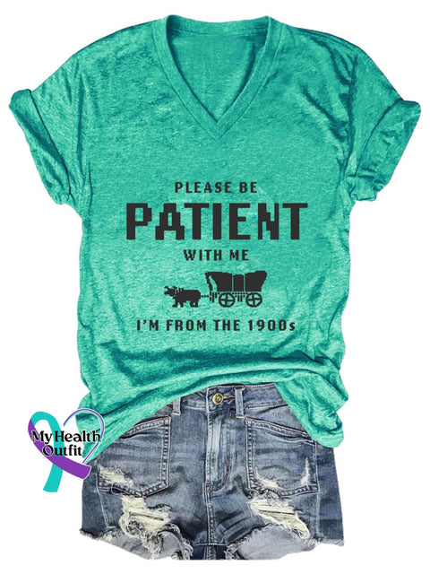 Please Be Patient With Me Art Casual T-Shirt Green / S