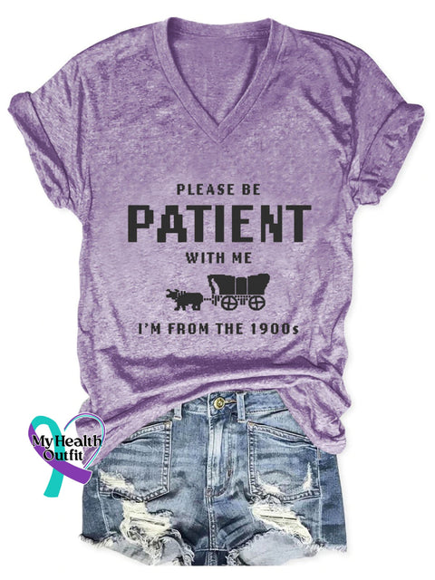 Please Be Patient With Me Art Casual T-Shirt Purple / S