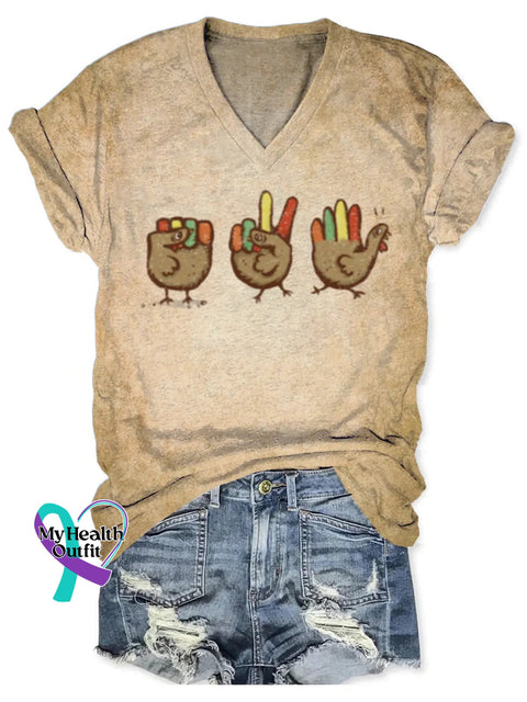 Plymouth Rock Paper Turkey Art Print T-shirt Khaki / S