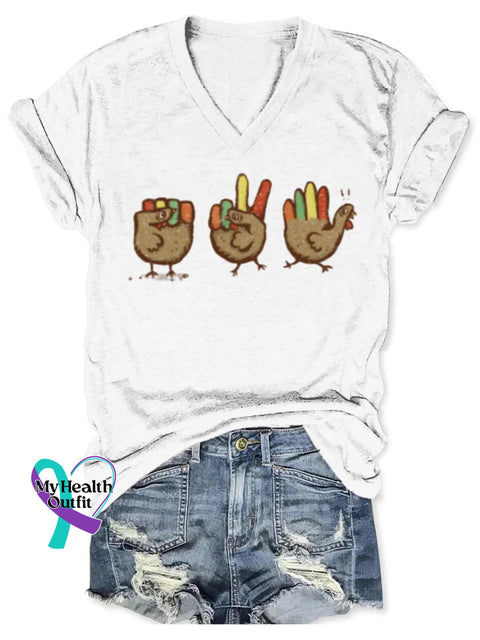 Plymouth Rock Paper Turkey Art Print T-shirt White / S